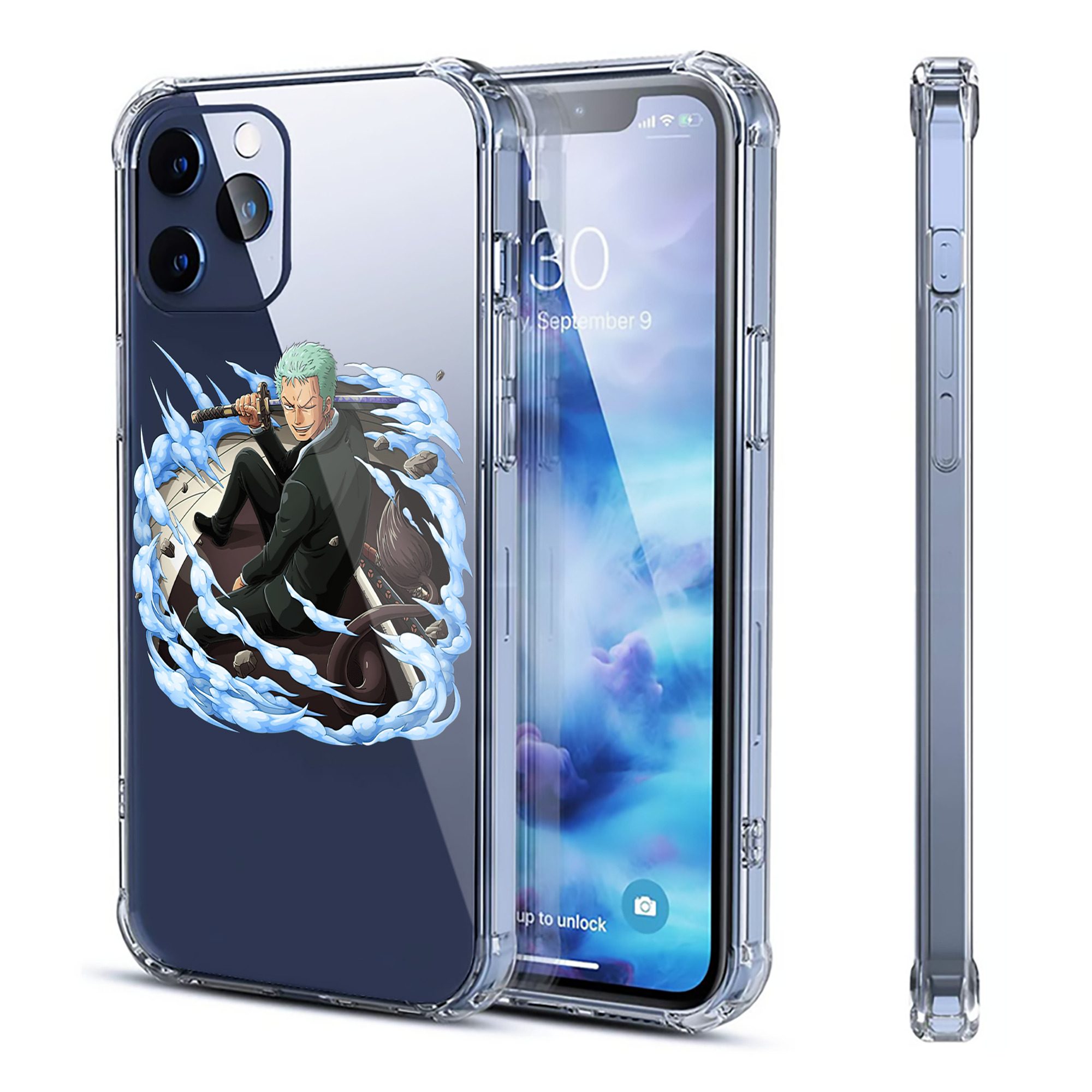 （画像用） ワンピース ロロノア・ゾロ ONE PIECE Roronoa Zoro 【iPhone 12シリーズ対応】透明スマホケース（クリアソフトケース）